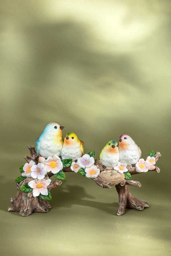 carraig donn Bird Family On Branch Decorative Figurine
