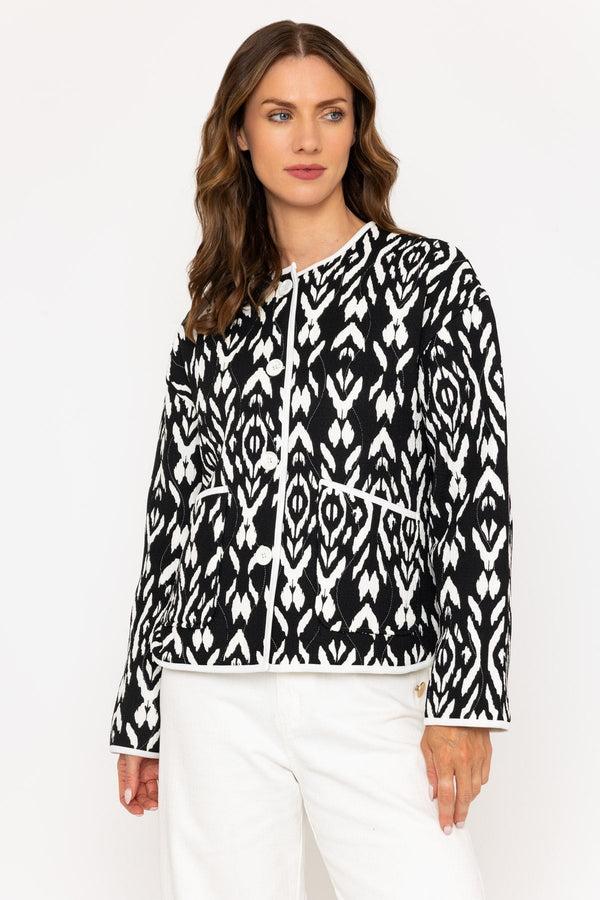 Carraig Donn Black & White Lightweight Printed Jacket