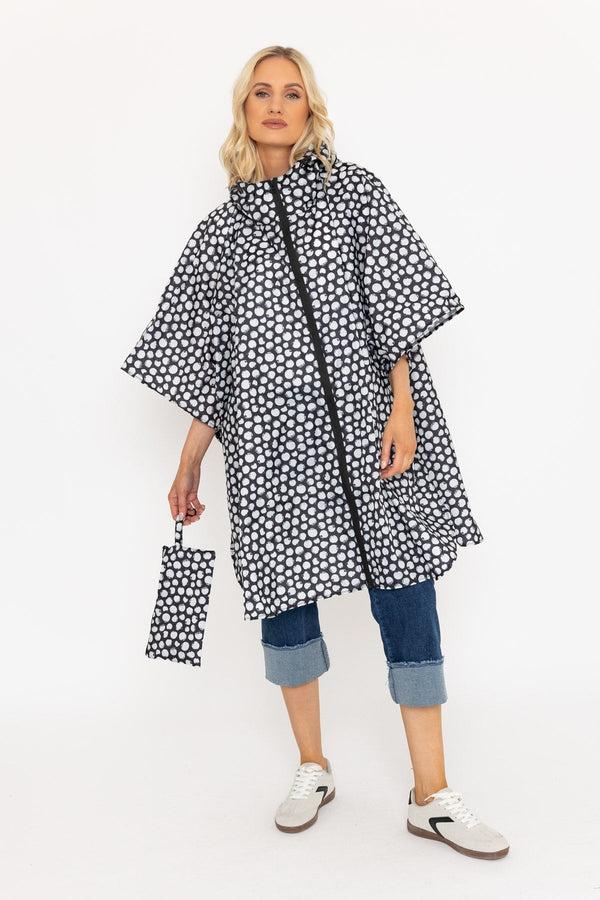 Carraig Donn Blue Flower Print Rain Poncho In A Bag
