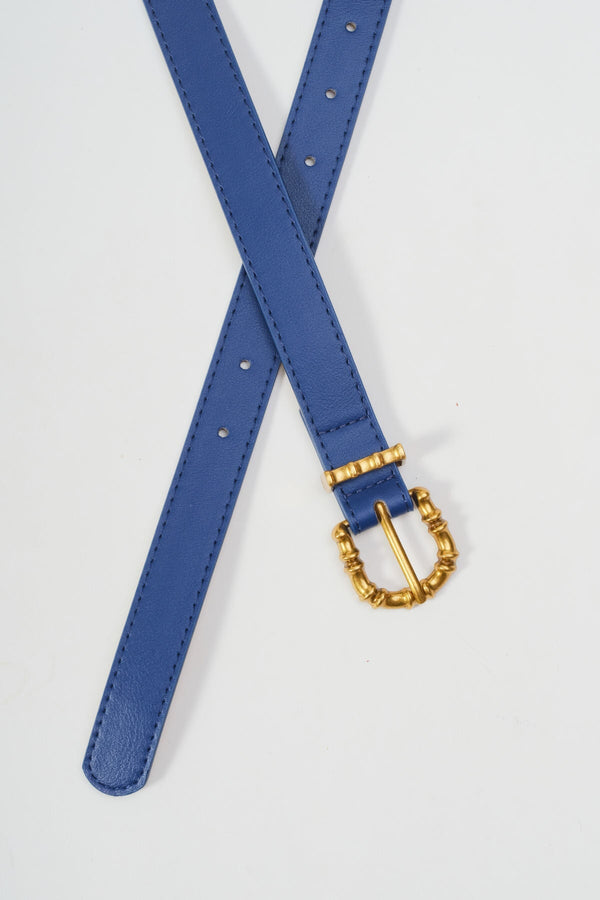 Carraig Donn Blue Gold Buckle Classic Belt - Size M/L