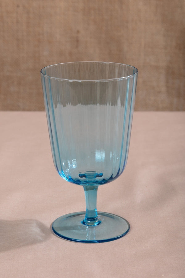 Carraig Donn Blue Wave Ripple Goblet Glass Set Of 2