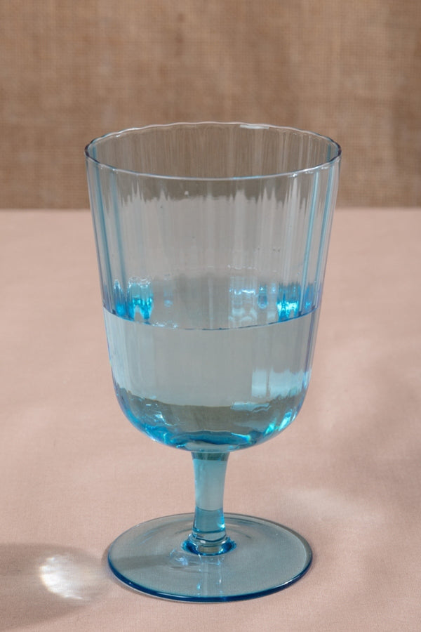 Carraig Donn Blue Wave Ripple Goblet Glass Set Of 2