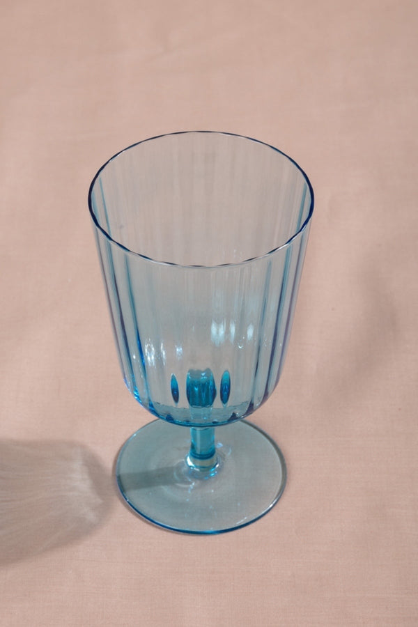Carraig Donn Blue Wave Ripple Goblet Glass Set Of 2