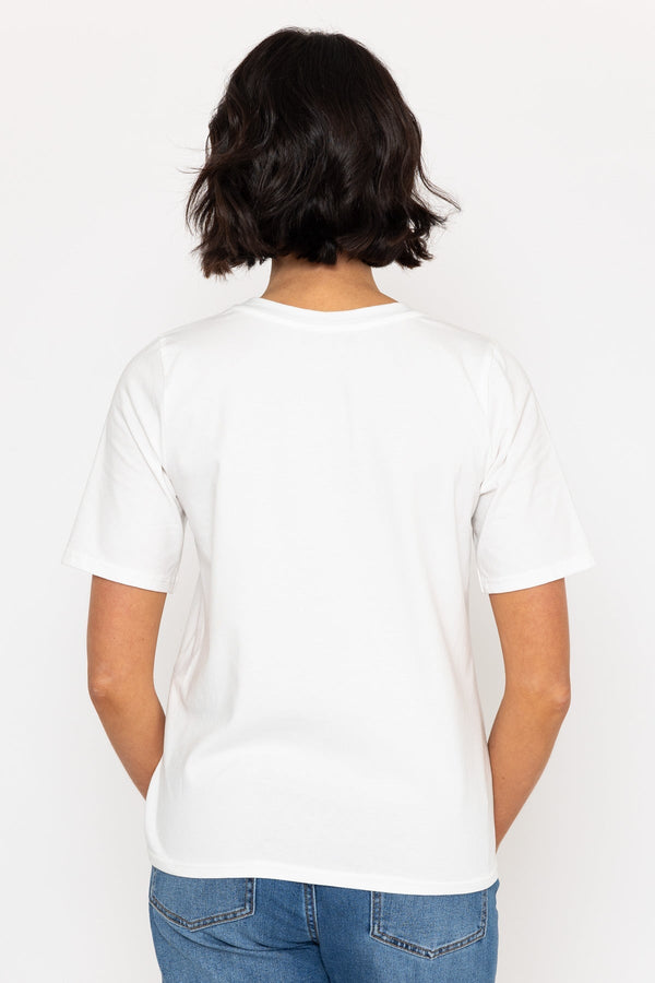 Carraig Donn Boyfriend T-Shirt With Blue Slogan Print