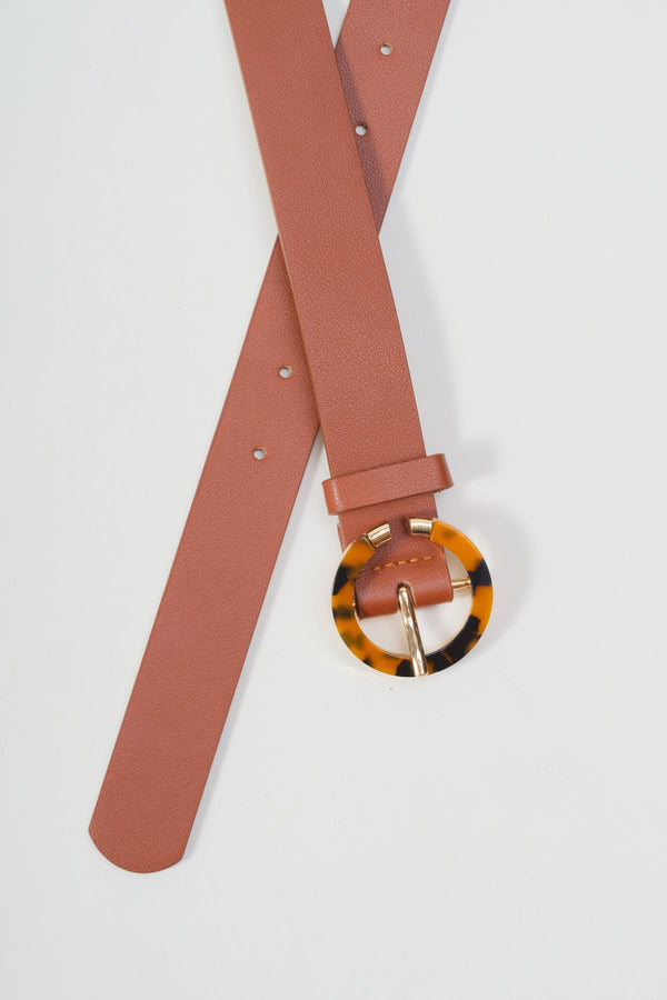 carraig donn Brown Belt with Contrast Buckle - Size M/L