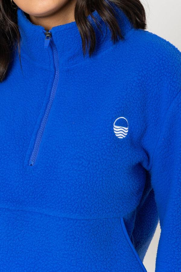 Carraig Donn 1/2 Zip Teddy Fleece In Blue