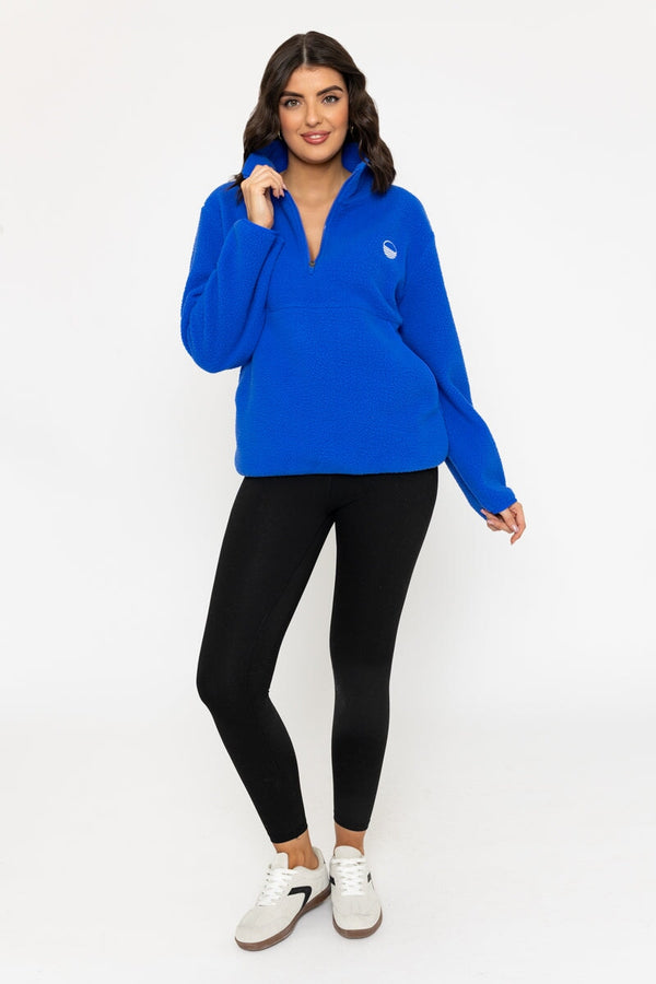 Carraig Donn 1/2 Zip Teddy Fleece In Blue