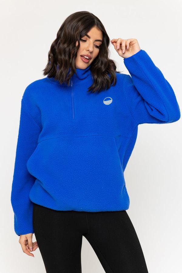 carraig donn 1/2 Zip Teddy Fleece in Blue