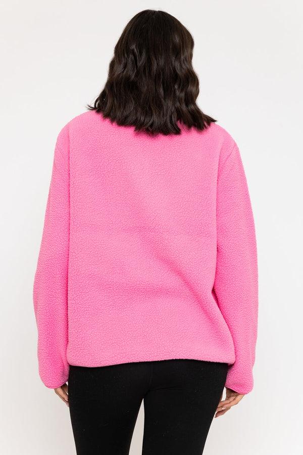 Carraig Donn 1/2 Zip Teddy Fleece In Blush Pink