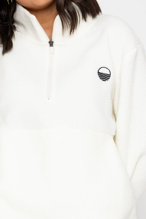 Carraig Donn 1/2 Zip Teddy Fleece In Ecru