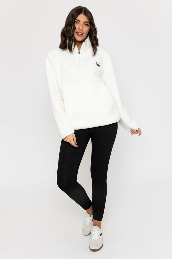 Carraig Donn 1/2 Zip Teddy Fleece In Ecru