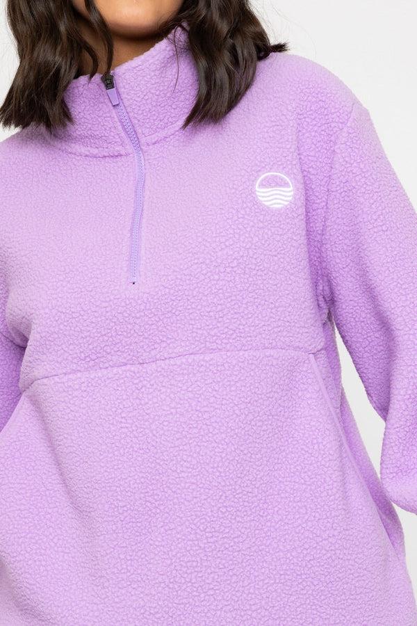 Carraig Donn 1/2 Zip Teddy Fleece In Lilac