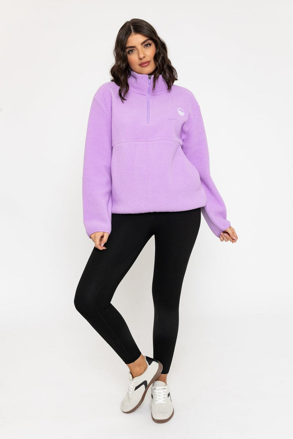Carraig Donn 1/2 Zip Teddy Fleece In Lilac