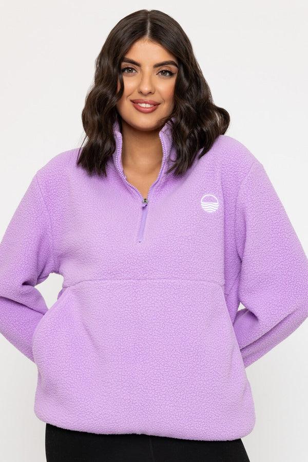 carraig donn 1/2 Zip Teddy Fleece in Lilac