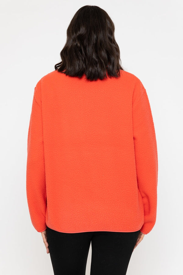 Carraig Donn 1/2 Zip Teddy Fleece In Orange