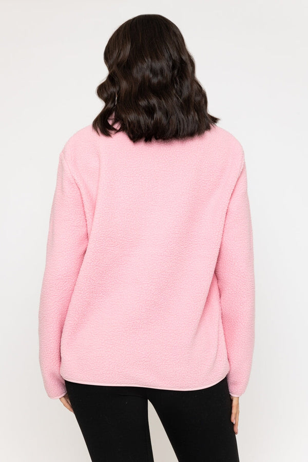 Carraig Donn 1/2 Zip Teddy Fleece In Powder Pink