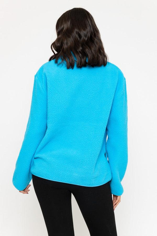 Carraig Donn 1/2 Zip Teddy Fleece In Turquoise