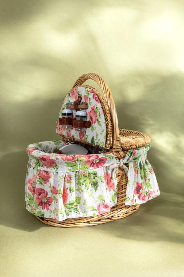 Carraig Donn 2 Person Pink Floral Picnic Basket
