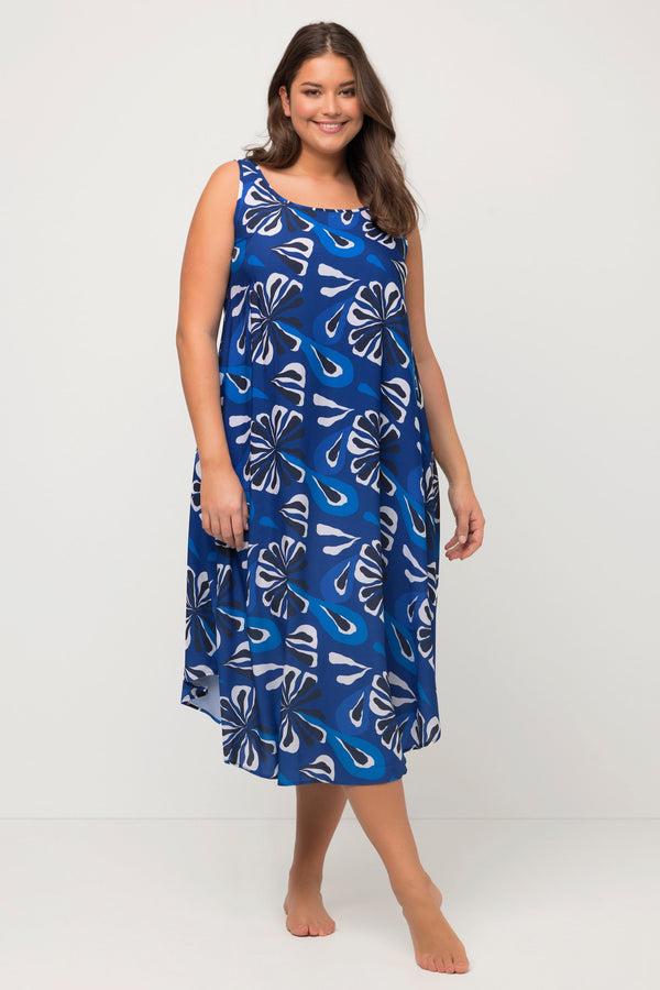 Carraig Donn A-Line Midi Dress In Blue Print