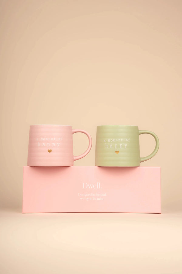 carraig donn A Moment of Happy Set Of 2 Mugs