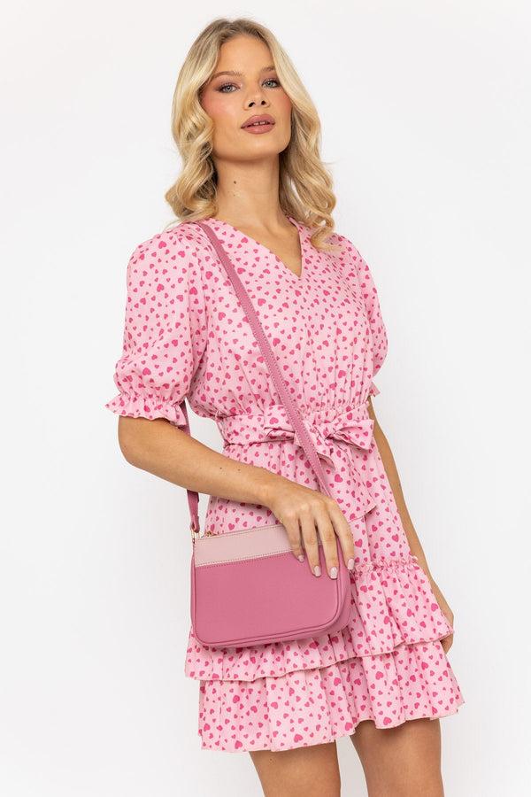 Carraig Donn Aileen Pink Heart Print Mini Dress