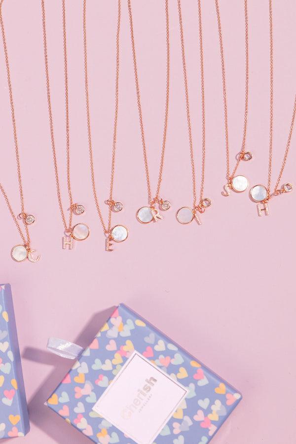 Carraig Donn "B" Initial Necklace In Rose Gold