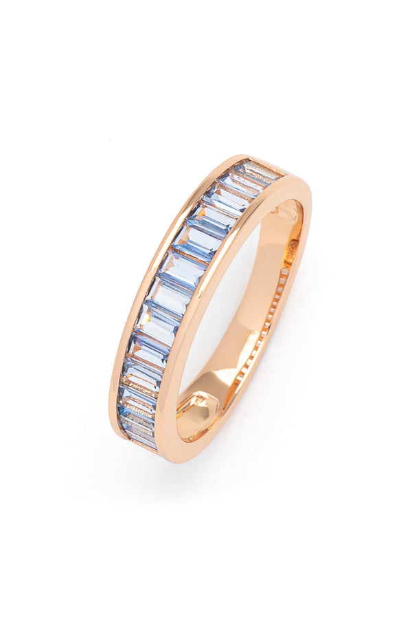 Carraig Donn Baguette Style Blue CZ Ring - Size 8