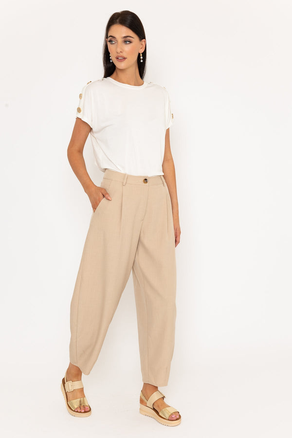 Carraig Donn Beige Barrel Leg Trousers