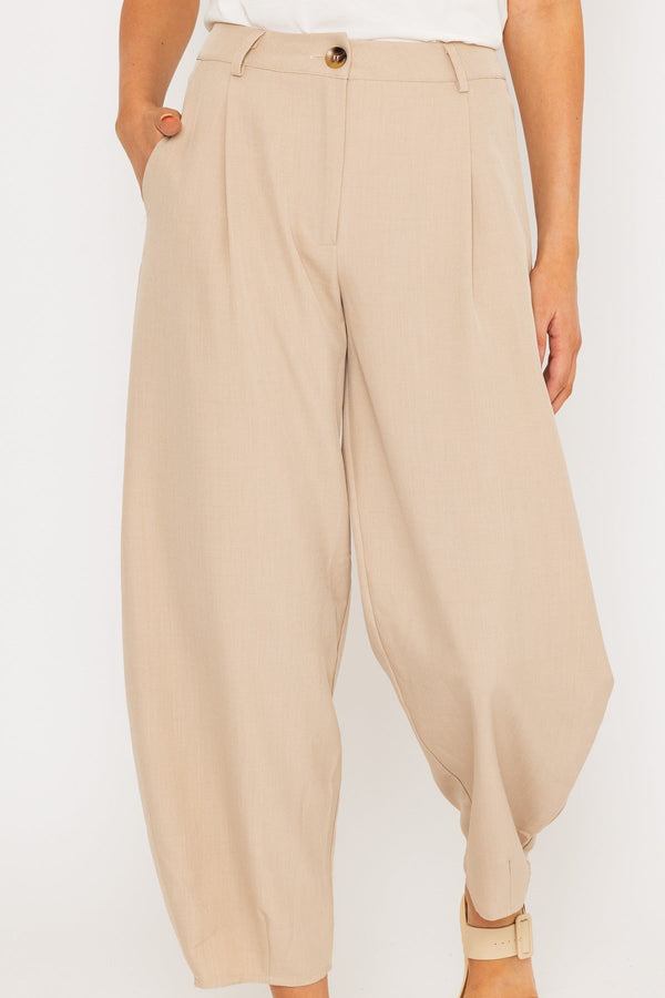 Carraig Donn Beige Barrel Leg Trousers