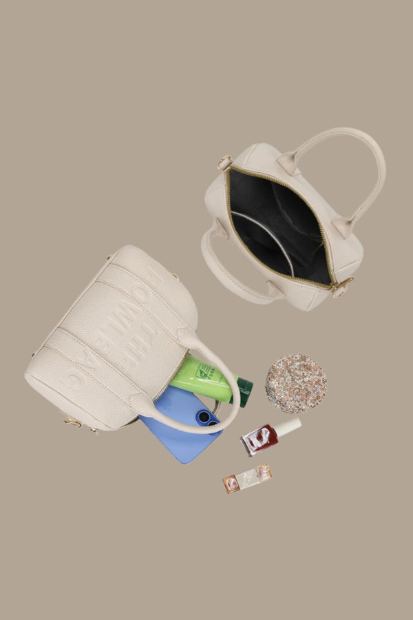 Carraig Donn Beige Bowling Logo Bag