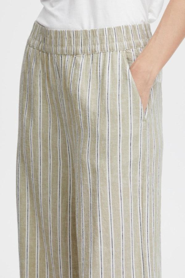 Carraig Donn Beige Cropped Linen Trousers