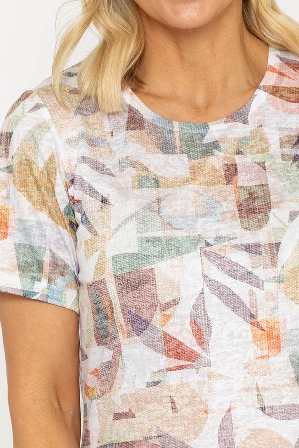 Carraig Donn Beige Printed Burnout Top