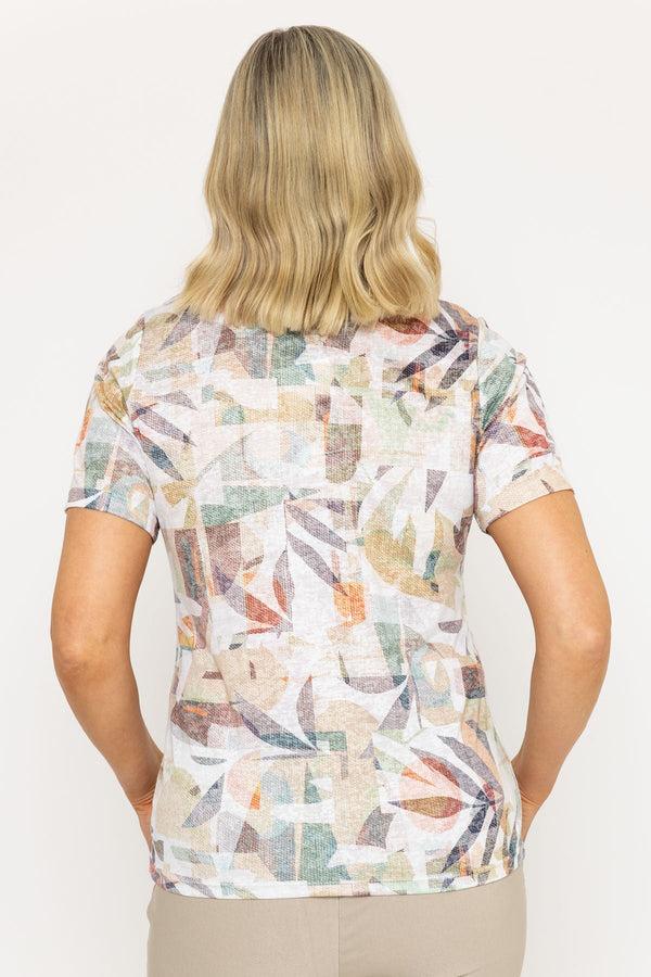 Carraig Donn Beige Printed Burnout Top