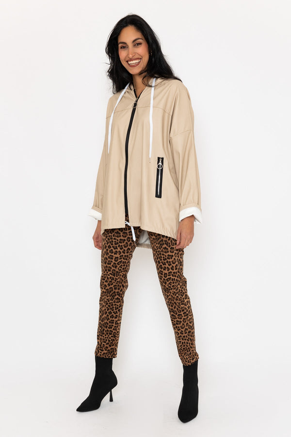 Carraig Donn Beige PU Zip Up Jacket