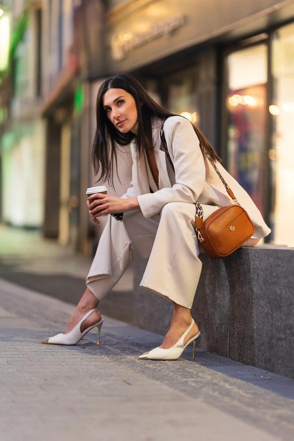 Carraig Donn Beige Tailored Wide Leg Trousers