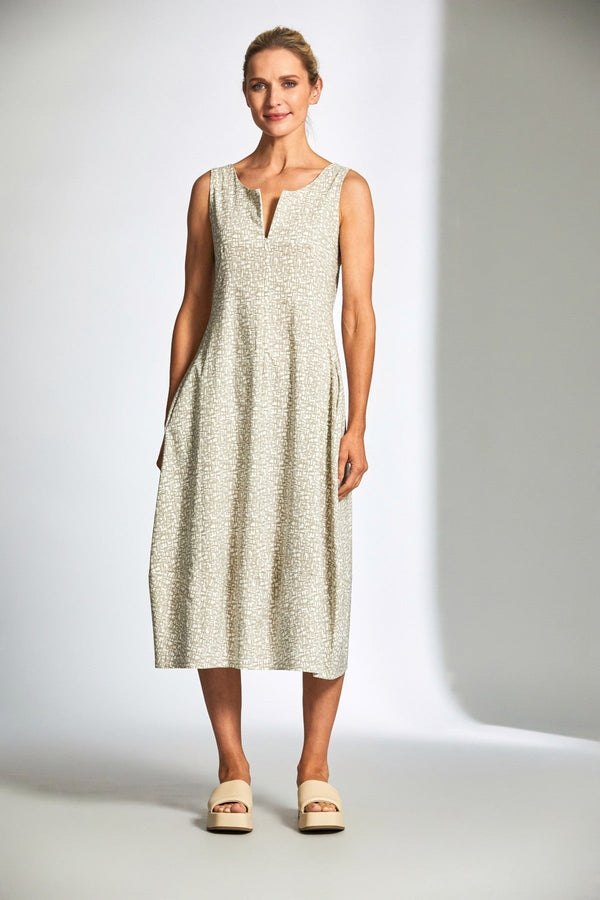 carraig donn Beige Tech Print Midi Dress