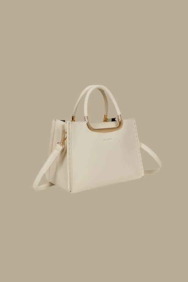 Carraig Donn Beige Tote Bag With Metal Detail