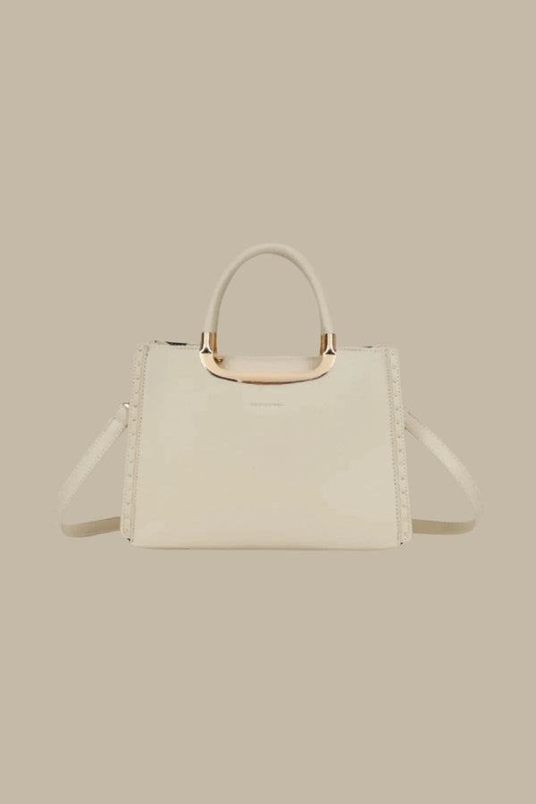 carraig donn Beige Tote Bag With Metal Detail