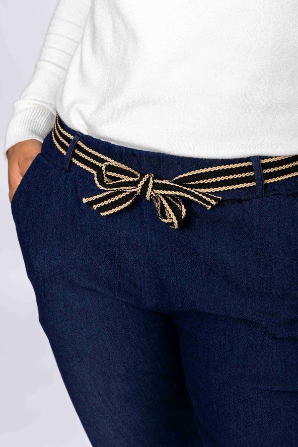 Carraig Donn Belted Jeans In Denim