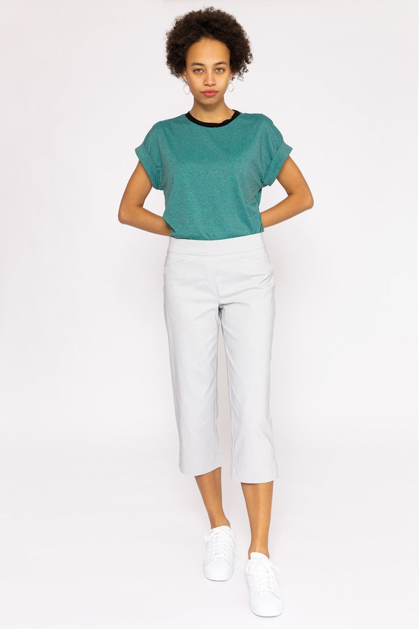 Carraig Donn Bengaline Crop Pants In Grey