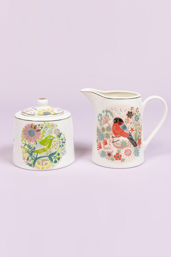 carraig donn Birdy Greenfinch Sugar & Cream Set