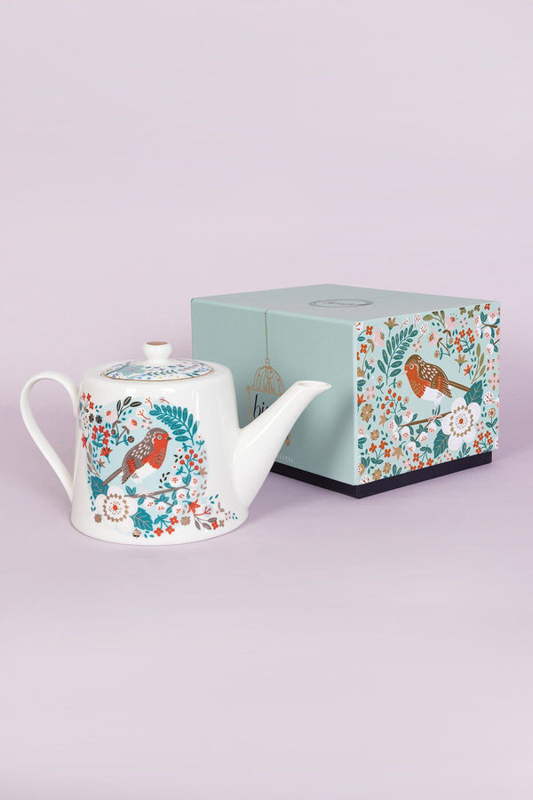 carraig donn Birdy Robin & Blue Tit Teapot