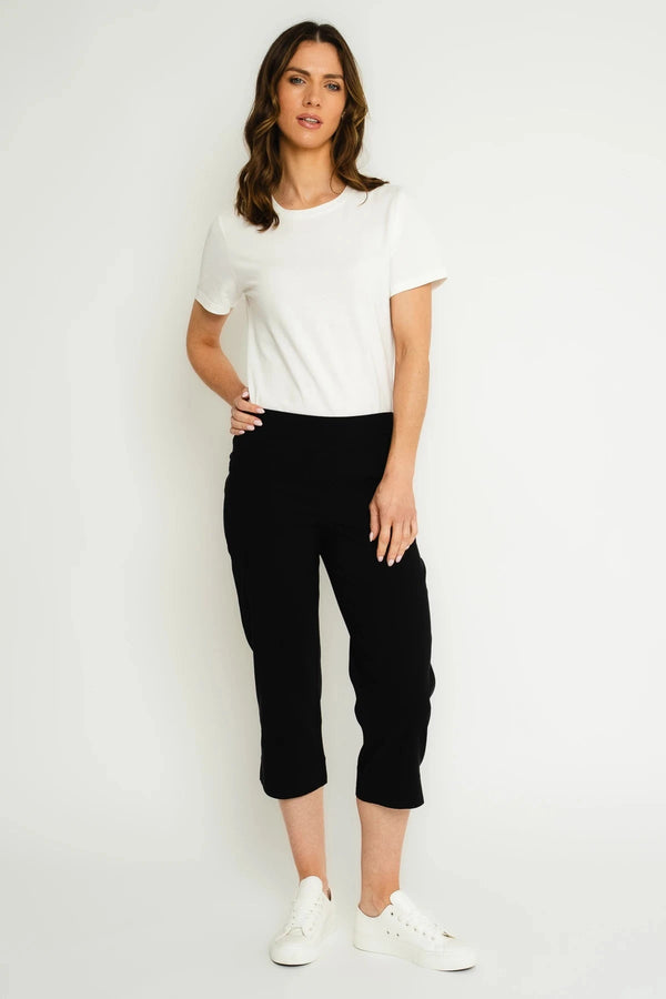 carraig donn Black Bengaline Cropped Trousers