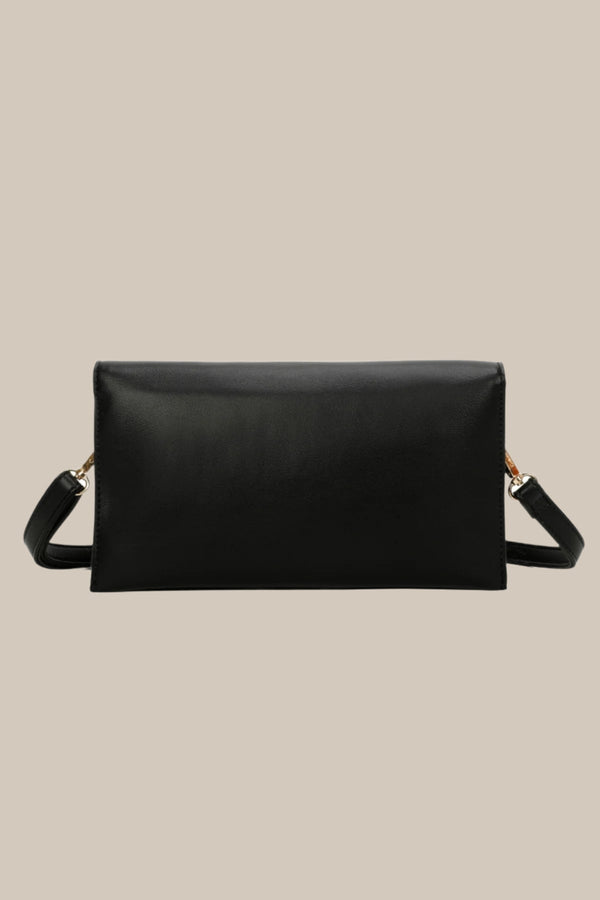 Carraig Donn Black Clutch Bag With Buckle Detail