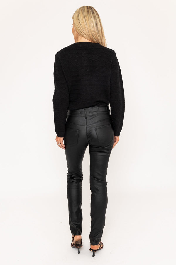 Carraig Donn Black Faux Leather Skinny Jeans