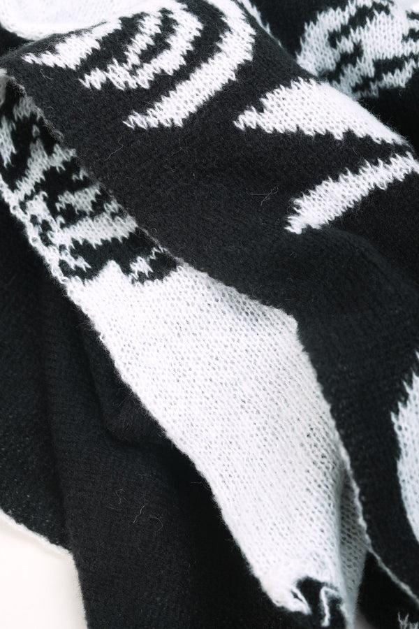 Carraig Donn Black Flower Jacquard Scarf