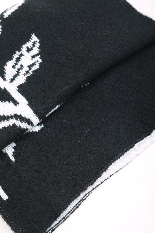 Carraig Donn Black Flower Jacquard Scarf