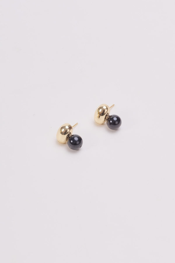 carraig donn Black & Gold Stud Earrings