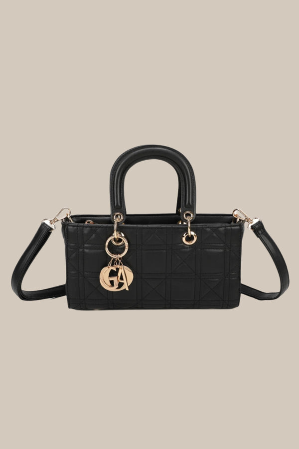 Carraig Donn Black Quilted Bag With Charm