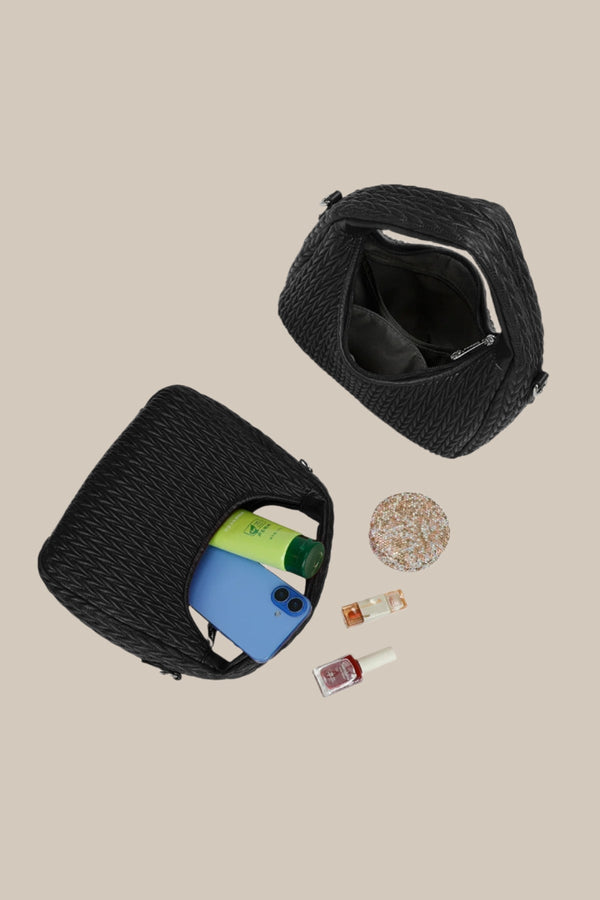 Carraig Donn Black Textured Shoulder Bag